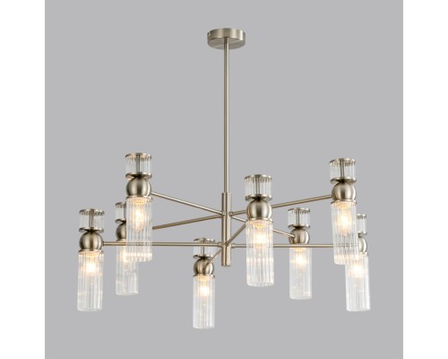 8277/8 MODERNI LN26 164 сатин никель/прозрачный, металл/стекло Люстра Е14 8*40W 220V DENVER