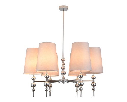 8437/6 MODERNI LN27 069  хром/серый металл/текстиль Люстра E27 6*40W 220V ILARIA