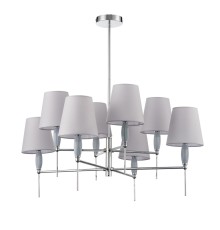 8279/8 CLASSI хром/серый, металл/керамика/текстиль Люстра Е14 8*40W 220V KARMEN