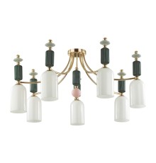 Люстра потолочная Odeon Light 4861/7C CLASSIC ODL_EX21 золото/раноцветн./керамика/стекло E14 7*40W CANDY