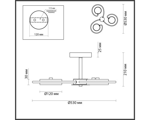 5657/36CL LEDIO LN23 065 белый Люстра потолочная LED 36W 3000-6000K 1840Лм 220V EVIN
