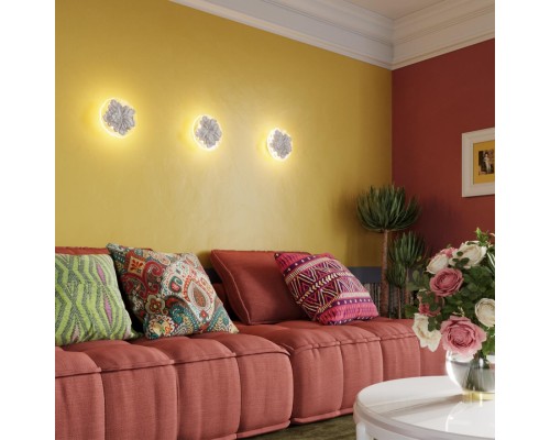 6614/8WL HIGHTECH ODL24 239 белый/гипс/акрил/прозр. стекло Настенный светильник IP20 LED 8W 3000K 220V FIORE