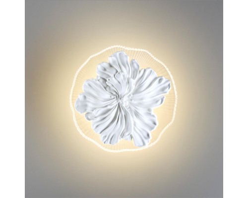 6614/8WL HIGHTECH ODL24 239 белый/гипс/акрил/прозр. стекло Настенный светильник IP20 LED 8W 3000K 220V FIORE