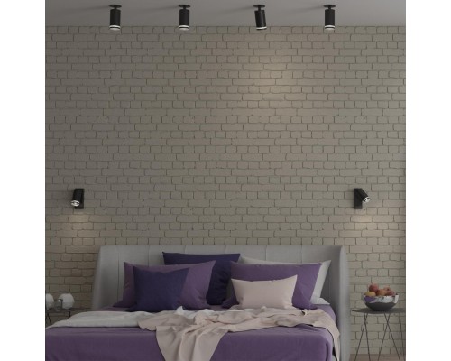 370893 OVER NT22 170 черный Светильник накладной настенный IP20 GU10 9W 220V ULAR