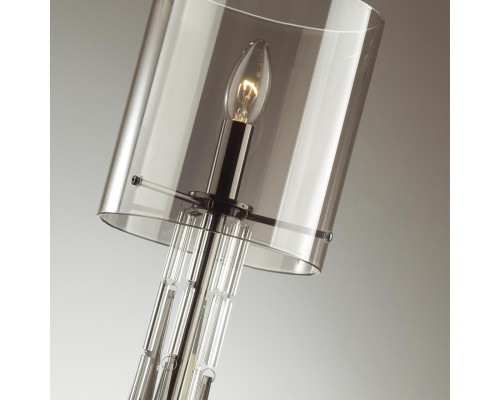 4890/1T HALL ODL_EX23 000 черный хром/дымчатый/ металл/стекло Настольная лампа E14 1*40W NICOLE