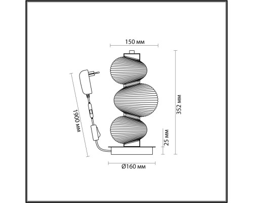 5095/12TL L-VISION ODL25 417 латунный/янтарный градиент/металл/стекло Настольная лампа LED 12W 4000K 1351Лм BRUCO