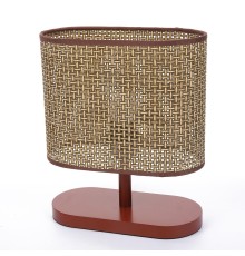 8202/1T COUNTY LN25 кофейный/коричневый, дерево/текстиль Настольная лампа E27 1*60W 220V MADERANA