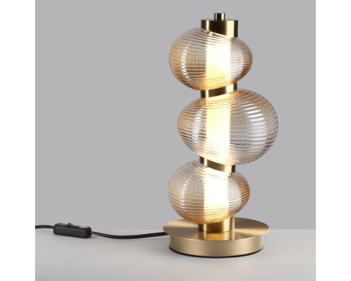 5095/12TL L-VISION ODL25 417 латунный/янтарный градиент/металл/стекло Настольная лампа LED 12W 4000K 1351Лм BRUCO