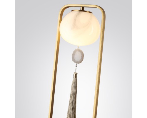 5432/1T MODERN ODL_EX26 золотой(под латунь)/стекло/кисточка/агат Настольная лампа E14 1*40W FIOLENT