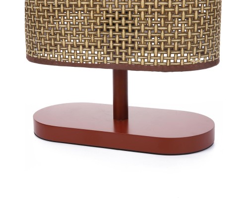 8202/1T COUNTY LN25 кофейный/коричневый, дерево/текстиль Настольная лампа E27 1*60W 220V MADERANA