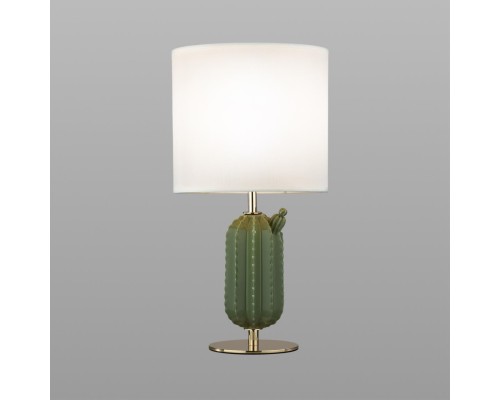 5425/1T MODERN ODL_EX24 41 золотой/зеленый/белый/металл/керамика/ткань Настольная лампа E27 1*60W CACTUS