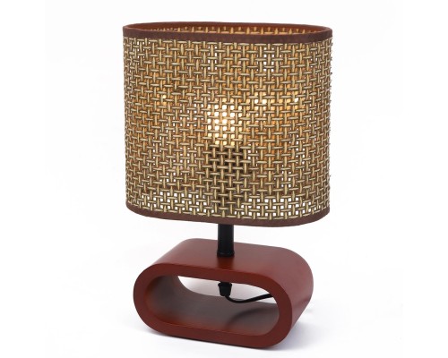 8200/1T COUNTY LN25 кофейный/коричневый, дерево/текстиль Настольная лампа E27 1*60W 220V MADERANA