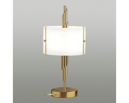 5415/2T MODERN ODL_EX23 39 бронзовый/белый матовый/металл/стекло Настольная лампа E27 2*40W MARGARET