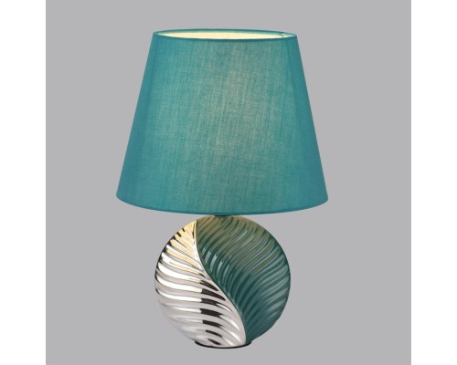 8139/1T MODERNI LN25 000 бирюзовый/серебро, керамика/текстиль Настольная лампа Е27 1*60W 220V TAPALA