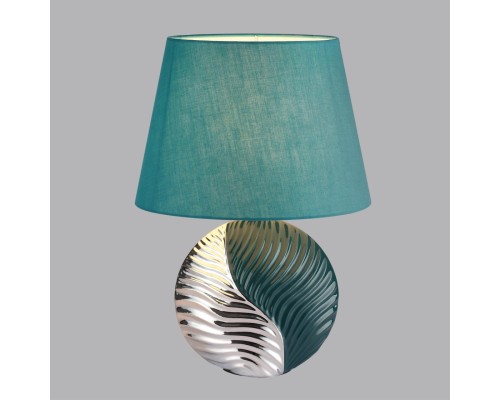 8140/1T MODERNI LN25 000 бирюзовый/серебро, керамика/текстиль Настольная лампа Е27 1*60W 220V TAPALA