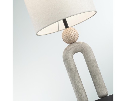 5410/1T MODERN ODL_EX23 113 черный матов./бежевый металл/полирезин/ткань Настольная лампа E27 1*60W BAGEL