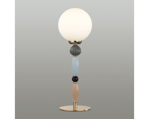 5405/1T MODERN ODL_EX24 83 золотой/коричневый/голубой/белый матов./металл/керамика/стекло Настольная лампа E14 1*40W PALLE