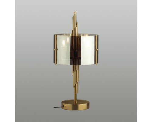 4895/2T MODERN ODL_EX23 000 бронзовый/дымчатый/металл/стекло Настольная лампа E27 2*40W MARGARET