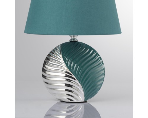 8139/1T MODERNI LN25 000 бирюзовый/серебро, керамика/текстиль Настольная лампа Е27 1*60W 220V TAPALA