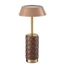 5453/8TLA L-VISION ODL_EX26 светлая бронза/бежевый/кофейный/металл/керамика Настольная лампа беспроводная LED*8W 3000K LULU