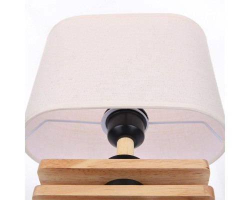 8205/1T COUNTY LN25 светлое дерево/бежевый, дерево/текстиль Настольная лампа E27 1*60W 220V MADERANA