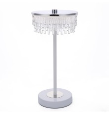 8253/1TL LEDIO LN25 серебро/белый/прозрачный, металл/акрил Настольная лампа LED 7W 4000К 220V SATIANA