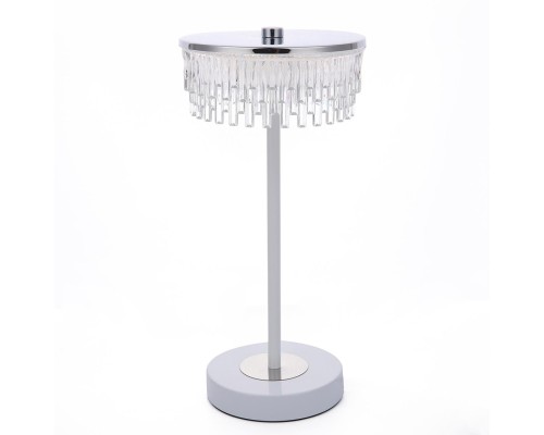 8253/1TL LEDIO LN25 серебро/белый/прозрачный, металл/акрил Настольная лампа LED 7W 4000К 220V SATIANA