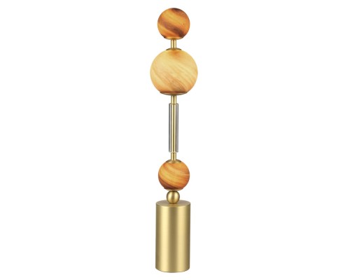 5457/4TL MODERN ODL_EX26 051 светлая сатин.латунь/белый/бежевый/коричневый/металл/стекло Настольная лампа LED x 4W 2500K CALLISTO