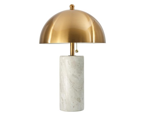 7088/2T MIDCENT ODL25 233 Настольный светильник с выкл. Бронзовый/металл/ белый мрамор IP20 2*LED E14 7W 220V RUFINA