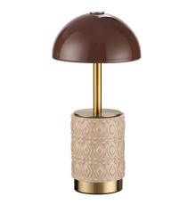 5453/3TL L-VISION ODL_EX26 светлая бронза/кофейный/бежевый/металл/керамика Настольная лампа беспроводная LED*3W 3000K LULU