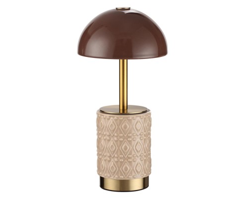 5453/3TL L-VISION ODL_EX26 светлая бронза/кофейный/бежевый/металл/керамика Настольная лампа беспроводная LED*3W 3000K LULU