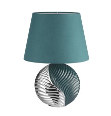 8140/1T MODERNI LN25 000 бирюзовый/серебро, керамика/текстиль Настольная лампа Е27 1*60W 220V TAPALA