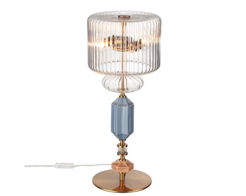 5414/2TA MODERN ODL_EX26 античная бронза/терракот/синий/металл/керамика Настольная лампа E14 2*40W TERRA