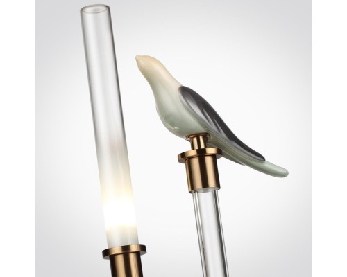 5431/2TL L-VISION ODL_EX25 125 золотой(под латунь)/белый градиент/беж./зеленый/ металл/стекло/керамика Настольная лампа LED 2W 4000K LARK