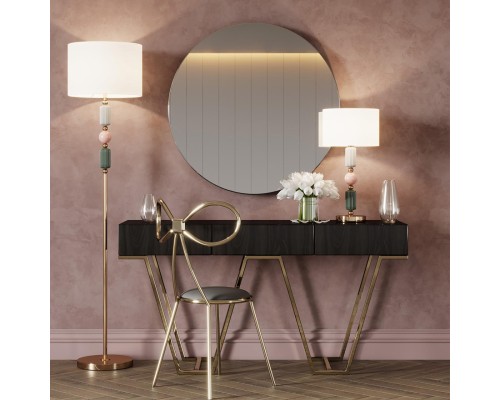 4861/1T CLASSIC ODL_EX21 золото/раноцветн./керамика/абажур Настольная лампа E27 1*60W CANDY