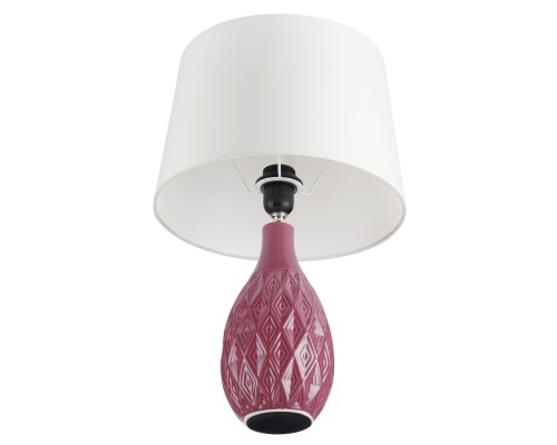 8137/1T MODERNI LN25 красный/белый, керамика/текстиль Настольная лампа Е27 1*60W 220V YARA