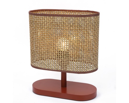 8202/1T COUNTY LN25 кофейный/коричневый, дерево/текстиль Настольная лампа E27 1*60W 220V MADERANA