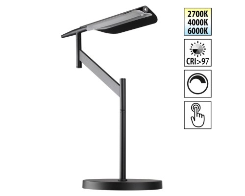 359541 LEDO NT25 000 черный Лампа настольная диммир. со сменой цвет. темпер. (управление- сенсор) IP20 LED 14W 100-240V 2700К\4000К\6000К ALA