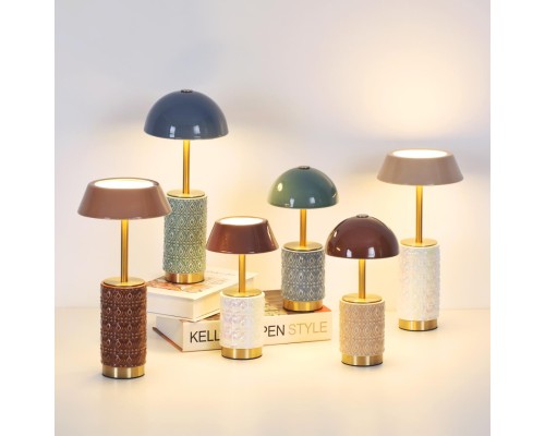 5454/6TL L-VISION ODL_EX26 светлая бронза/кофейный/жемчужный/металл/керамика Настольная лампа беспроводная LED*6W 3000K LULU