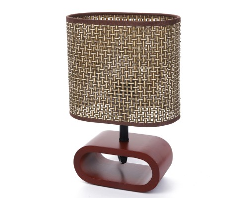 8200/1T COUNTY LN25 кофейный/коричневый, дерево/текстиль Настольная лампа E27 1*60W 220V MADERANA