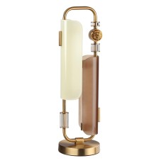 5467/10TL MODERN ODL_EX26 049 белый/коричневый/античная бронза/металл/стекло/декор металл Настольная лампа LED 10W (5W*2) 2700K LION