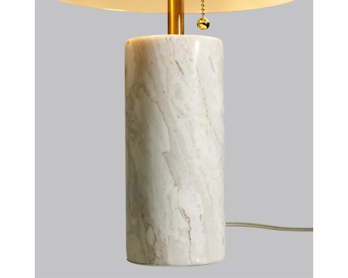 7088/2T MIDCENT ODL25 233 Настольный светильник с выкл. Бронзовый/металл/ белый мрамор IP20 2*LED E14 7W 220V RUFINA