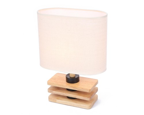 8205/1T COUNTY LN25 светлое дерево/бежевый, дерево/текстиль Настольная лампа E27 1*60W 220V MADERANA