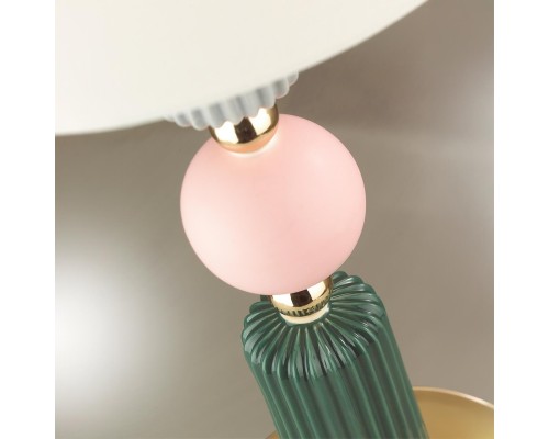 4861/1T CLASSIC ODL_EX21 золото/раноцветн./керамика/абажур Настольная лампа E27 1*60W CANDY