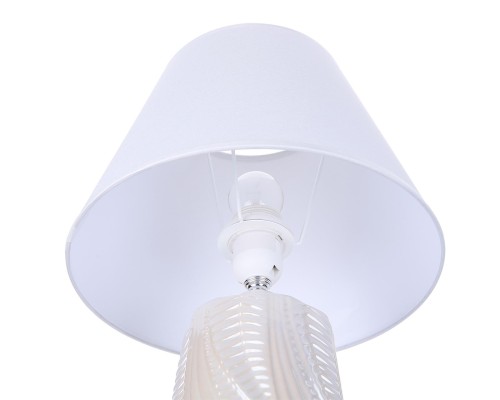 8211/1T CLASSI LN25 белый жемчужный/белый, керамика/текстиль Настольная лампа Е27 1*60W 220V SINNA