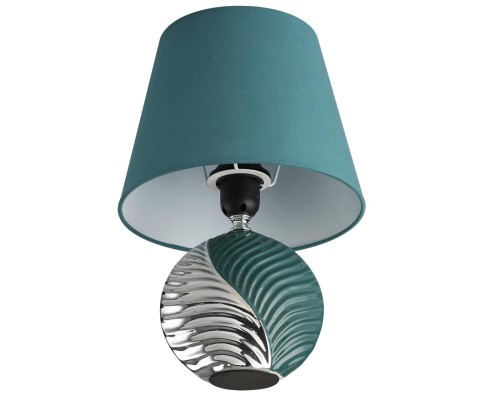 8139/1T MODERNI LN25 000 бирюзовый/серебро, керамика/текстиль Настольная лампа Е27 1*60W 220V TAPALA