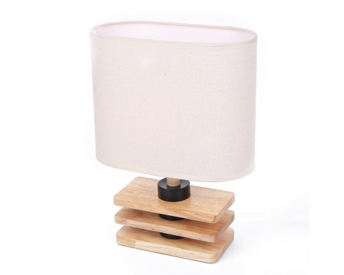 8205/1T COUNTY LN25 светлое дерево/бежевый, дерево/текстиль Настольная лампа E27 1*60W 220V MADERANA