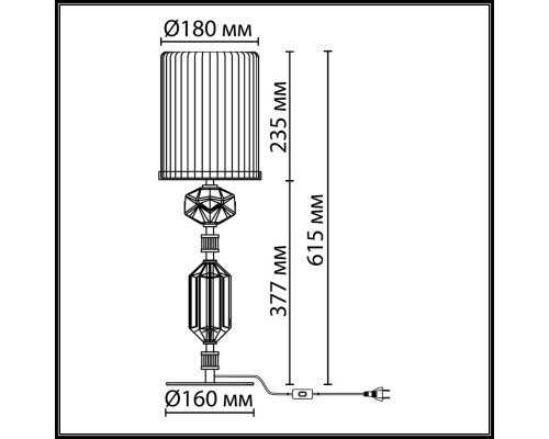 5414/1T MODERN ODL_EX26 античная бронза/коричневый/синий/металл/керамика Настольная лампа E14 1*40W TERRA