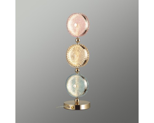 5412/13TL L-VISION ODL_EX23 9 золотой/розовый/желтый/голубой металл/стекло Настольная лампа LED 13W 4000K CARAMELLA