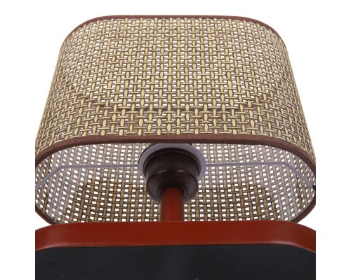 8202/1T COUNTY LN25 кофейный/коричневый, дерево/текстиль Настольная лампа E27 1*60W 220V MADERANA